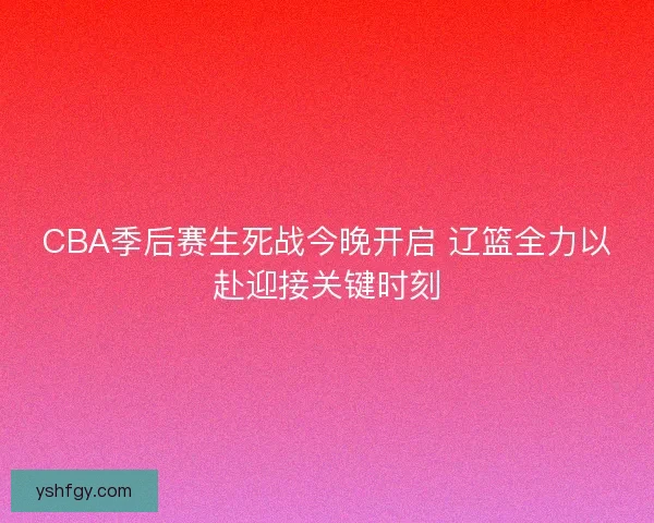 CBA季后赛生死战今晚开启 辽篮全力以赴迎接关键时刻